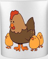 Akyol - kippen Mok met opdruk - kippen - Degene die van kippen houdt - Chicken - 350 ML inhoud