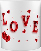 Akyol - Love Mok met opdruk - Liefdes Mok gepersonaliseerd- Valentijn cadeautje voor hem - Valentijn cadeautje voor haar - Valentijnsdag cadeau - Valentijn cadeautje love - Valenti
