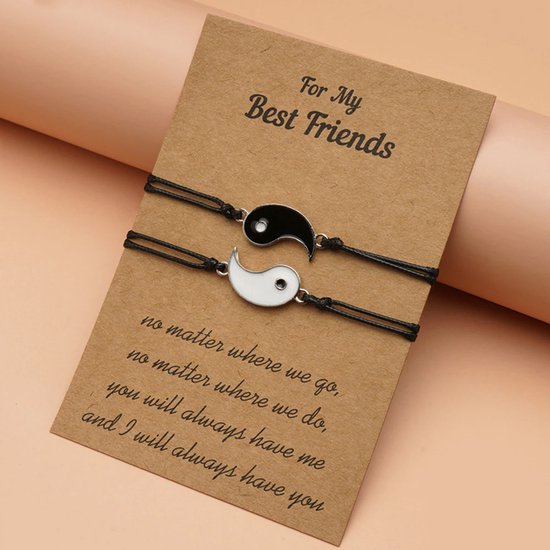 Bixorp Friends - Joli bracelet d'amitié avec symboles Yin Yang - Joli bracelets d'amitié pour deux BFF