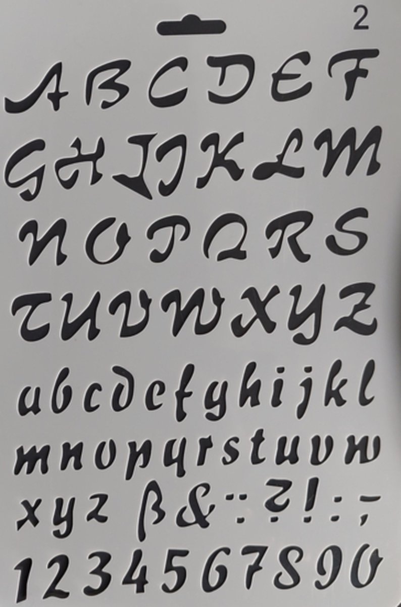 Lettersjablonen - Sjabloon met letters - Alfabet - ABC - Cijfers - Handlettering - Bullet Journaling - #2 - 17,8X26cm