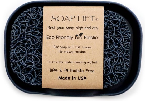 Soaplift, zeepbakje, watervalbakje met soaplift - voor langer plezier van je zeep! - zwart