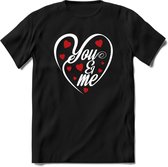 You and My - Valentijn T-Shirt | Grappig Valentijnsdag Cadeautje voor Hem en Haar | Dames - Heren - Unisex | Kleding Cadeau | - Zwart - M