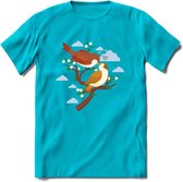 Lovebirds - Valentijn T-Shirt | Grappig Valentijnsdag Cadeautje voor Hem en Haar | Dames - Heren - Unisex | Kleding Cadeau | - Blauw - L