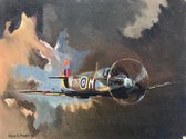 Spitfire WWII - Oilpaint on cardboard - 30×40cm