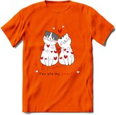 You Are My Sweety - Valentijn T-Shirt | Grappig Valentijnsdag Cadeautje voor Hem en Haar | Dames - Heren - Unisex | Kleding Cadeau | - Oranje - XXL