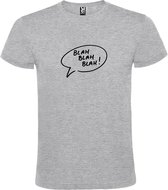 Grijs t-shirt met 'Blah Blah Blah' print Zwart size M