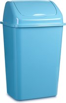 HandyGadgets - Prullenbak - Klep - Plastic - Blauw - 50 Liter - Gerycled
