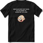 Abraham wees niet bang T-Shirt | Grappig Abraham 50 Jaar Verjaardag Kleding Cadeau | Dames – Heren - Zwart - M