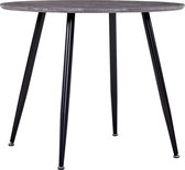 Decoways - Eettafel 90x73,5 cm MDF betonkleurig en zwart