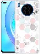 Honor 50 Lite Hoesje Marmer Honeycomb - Designed by Cazy