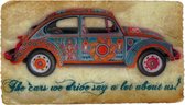 Volkswagen Kever Strijk Applicatie Vintage 14 cm / 8 cm / Orange Blauw