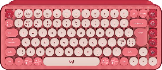 Logitech Pop Keys - Mechanisch Emoji Toetsenbord - Qwerty - Heartbreaker Rose | bol.com