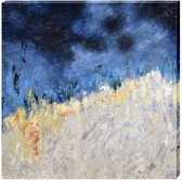 Maison de France - Canvas Olieverf schilderij - abstract - blauw met wit landschap - olieverf - 132 x 132 cm