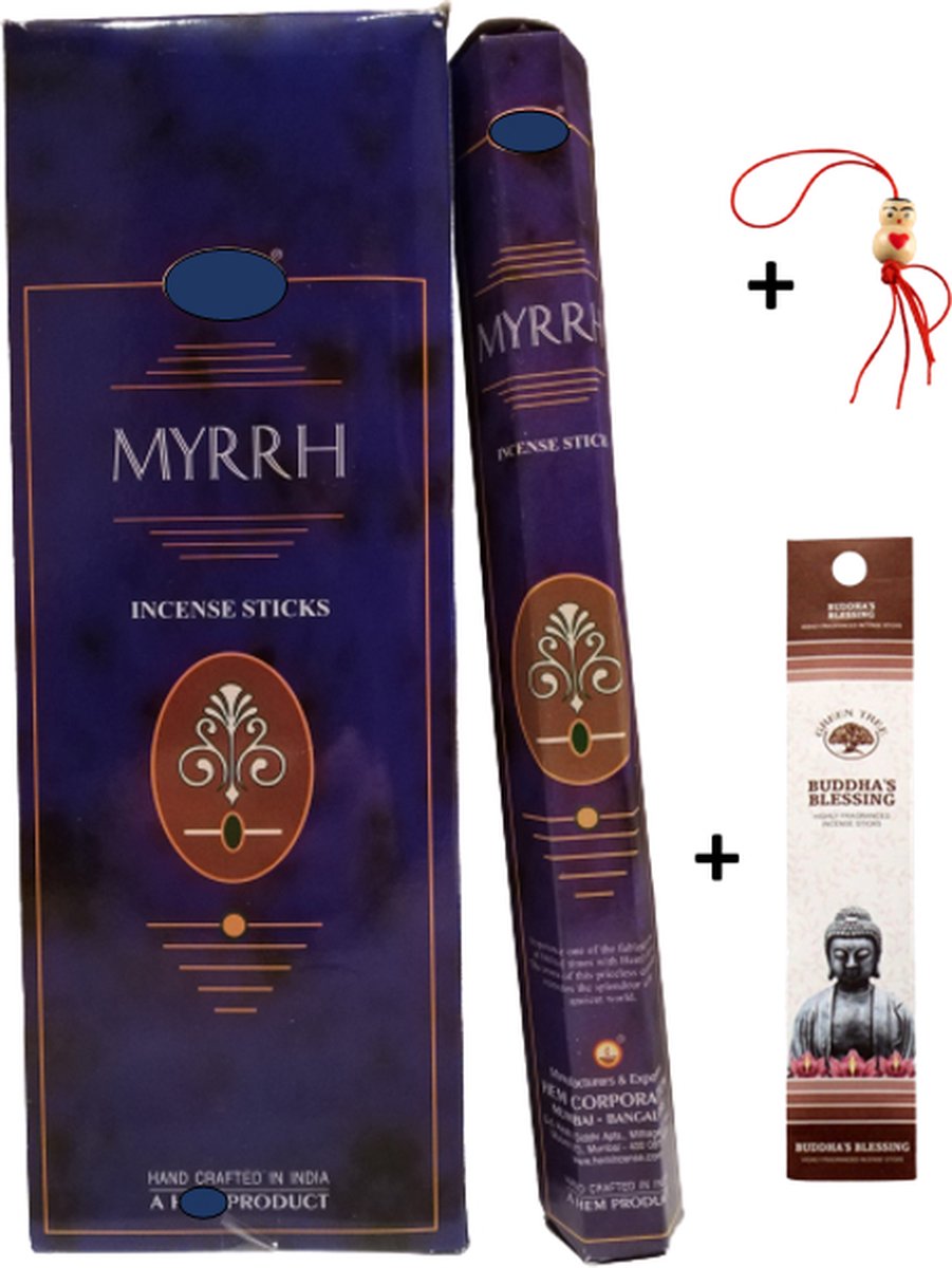 Doos met 120 stokjes - Wierook - Wierookstokjes - Incense sticks - Myrrh - Mirre + 5 mini 