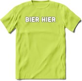 Bier Hier T-Shirt | Bier Kleding | Feest | Drank | Grappig Verjaardag Cadeau | - Groen - XXL