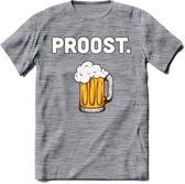Proost T-Shirt | Bier Kleding | Feest | Drank | Grappig Verjaardag Cadeau | - Donker Grijs - Gemaleerd - S