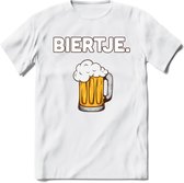 Biertje T-Shirt | Bier Kleding | Feest | Drank | Grappig Verjaardag Cadeau | - Wit - XL