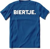 Biertje. T-Shirt | Bier Kleding | Feest | Drank | Grappig Verjaardag Cadeau | - Donker Blauw - S