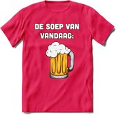 De Soep Van Vandaag T-Shirt | Bier Kleding | Feest | Drank | Grappig Verjaardag Cadeau | - Roze - XL