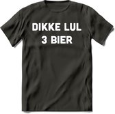 Dikke Lul 3 Bier T-Shirt | Bier Kleding | Feest | Drank | Grappig Verjaardag Cadeau | - Donker Grijs - M