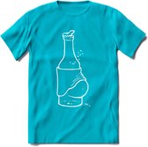Bierbuik T-Shirt | Bier Kleding | Feest | Drank | Grappig Verjaardag Cadeau | - Blauw - M
