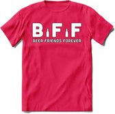 Beer Friends Forever T-Shirt | Bier Kleding | Feest | Drank | Grappig Verjaardag Cadeau | - Roze - L