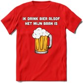 Ik Drink Bier Alsof Het Mijn Baan Is T-Shirt | Bier Kleding | Feest | Drank | Grappig Verjaardag Cadeau | - Rood - S