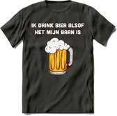 Ik Drink Bier Alsof Het Mijn Baan Is T-Shirt | Bier Kleding | Feest | Drank | Grappig Verjaardag Cadeau | - Donker Grijs - S