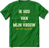 Ik Hou Van Mijn Vrouw T-Shirt | Bier Kleding | Feest | Drank | Grappig Verjaardag Cadeau | - Donker Groen - S