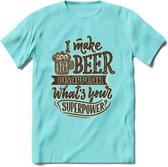 I Make Beer Disappear T-Shirt | Bier Kleding | Feest | Drank | Grappig Verjaardag Cadeau | - Licht Blauw - S