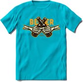 Proost T-Shirt | Bier Kleding | Feest | Drank | Grappig Verjaardag Cadeau | - Blauw - M