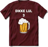 Dikke Lul 3 Bier T-Shirt | Bier Kleding | Feest | Drank | Grappig Verjaardag Cadeau | - Burgundy - S