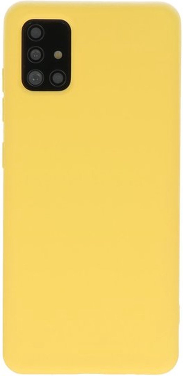 Hoesje Geschikt voor Samsung Galaxy A71 - Fashion Telefoonhoesje Backcover - Siliconen Hoesje - Geel