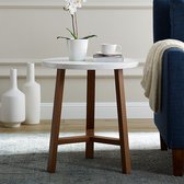 Walker Edison 20 Inch Round Side Table Marble Pecan - 50cm Breed - 50cm Hoog