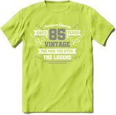 85 Jaar Legend T-Shirt | Zilver - Wit | Grappig Verjaardag en Feest Cadeau | Dames - Heren - Unisex | Kleding Kado | - Groen - 3XL