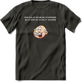 Een halve eeuw nu afgerond T-Shirt | Grappig Abraham 50 Jaar Verjaardag Kleding Cadeau | Dames – Heren - Donker Grijs - XL