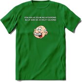Een halve eeuw nu afgerond T-Shirt | Grappig Abraham 50 Jaar Verjaardag Kleding Cadeau | Dames – Heren - Donker Groen - S