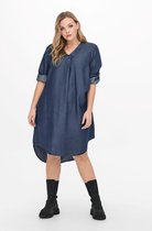 Only Carmakoma Carsema Jurk Blauw/ denim Maat 46