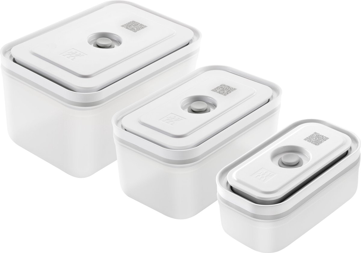 Zwilling Fresh & Save Vacuüm vershoudbakjes - Opbergdozen - 3-delige set - S 300ml - M 900ml - L 2000ml - Kunststof