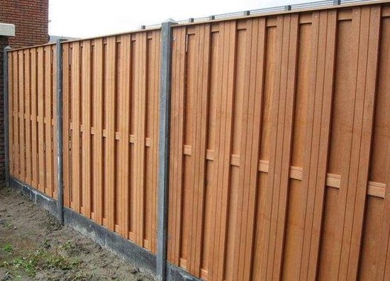 Intergard Hout beton schutting hardhout/antraciet II 200x190cm (per set)
