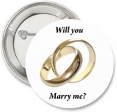 Button Will You Marry Me wedding rings - button - badge - aanzoek - Valentijn - love - liefde - trouwringen