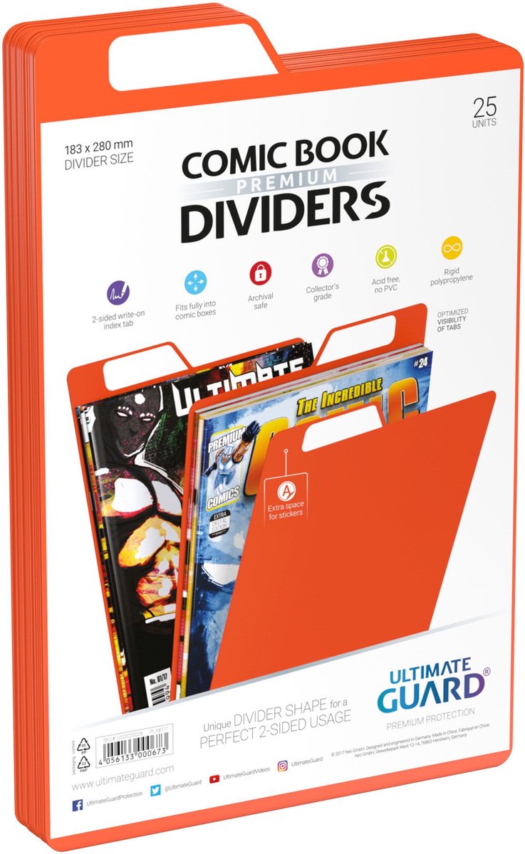 Ultimate Guard Premium Comic Book Dividers Orange (25x) [UGD020028]