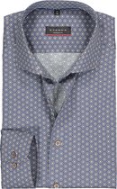 ETERNA modern fit overhemd - twill heren overhemd - blauw - beige en wit dessin - Strijkvrij - Boordmaat: 40