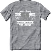 54 Jaar Legend T-Shirt | Zilver - Wit | Grappig Verjaardag en Feest Cadeau | Dames - Heren - Unisex | Kleding Kado | - Donker Grijs - Gemaleerd - XL