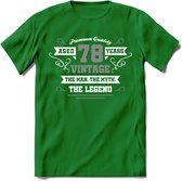 78 Jaar Legend T-Shirt | Zilver - Wit | Grappig Verjaardag en Feest Cadeau | Dames - Heren - Unisex | Kleding Kado | - Donker Groen - XL