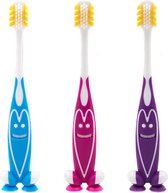 Better Toothbrush Kids - HAPPY FACE - 3 stuks -  blauw, roze & paars