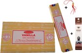 2 pakjes met 15 gram - Wierook - Wierookstokjes - Incense sticks - Vanille - Vanilla + 5 Mini Wierookstokjes + Gelukspoppetje