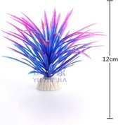 Aquariumplant blauw/roze - 12 cm - plastic