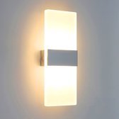 Lamp voor Slaapkamer Gang Trapgat Hal Badkamer - muurlamp - zilver - 27x10cm - LED