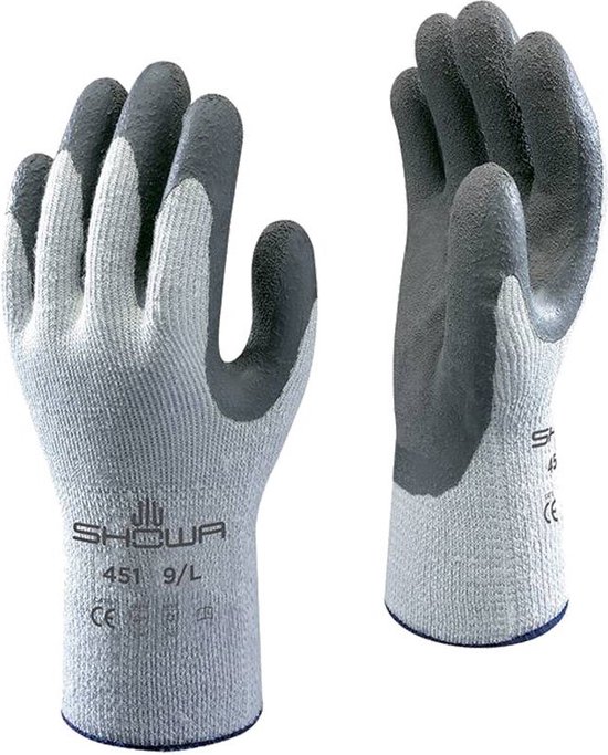 Showa 451 Thermo grip werkhandschoenen - Maat M - zwart/grijs - Thermo Verwarmde Handschoenen - Ideaal voor klussen